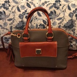 Dooney & Bourke Pebble Leather Aubrey Satchel Gray